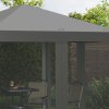 Outsunny 3 x 3m Pop Up Gazebo, 420D Garden Tent Canopy with Removable Mesh Sidewall Netting, Carry Bag for Garden Patio Outdoor, Light Grey