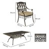 Outsunny 9 Pieces Cast Aluminium Garden Dining Set, 8 Seater Garden Table and Chairs with Parasol Hole, Outdoor Garden Furniture Set with Cushions for Patio, Bronze Tone