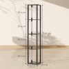 HOMCOM LED Floor Lamp with Shelves, 4 Layers Dimmable Modern Standing Lamp with 3 Brightness Levels and Foot Switch for Living Room, Bedroom, Office, Black