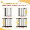 PawHut Dog Gate Stair Gate Pressure Fit Pets Barrier Auto Close for Doorway Hallway, 74-100cm Wide Adjustable, Black