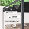 Outsunny 4 x 3(m) Metal Outdoor Pergola with Retractable Roof, Outdoor Gazebo Canopy Shelter with Drainage Holes for Garden, Patio, Lawn, Black
