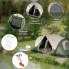 Outsunny 2 Bedroom Camping Tent for 6-8 Man, Large Family Tent with 2000mm Waterproof Rainfly and Screen Panels, Portable with Bag, for Fishing Hiking Festival, Dark Green