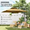 Outsunny 3 x 3 m Cantilever Parasol with Hydraulic Opening, Heavy Duty Aluminium Hanging Garden Parasol, Double Top Square Patio Umbrella with 360 Rotation, 8 Ribs, Cross Base, Khaki