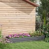 Outsunny Galvanised Raised Bed for Garden, Rectangular Outdoor Elevated Planter Box with Safety Edging and Open Bottom for Growing Flowers, Herbs and Vegetables, 240 x 60 cm, Grey