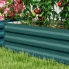 Outsunny Set of 2 Raised Garden Bed, Outdoor Planter Box with Galvanised Steel Frame for Growing Vegetables, Flowers and Herbs, 100 x 60 x 30cm, Green