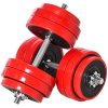 HOMCOM 30KGS 2-In-1 Dumbbell & Barbell Adjustable Set Strength Muscle Exercise Fitness Plate Bar Clamp Rod Home Gym Sports Area