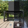 Outsunny Folding Sun Lounger, 5-Position Adjustable Reclining Garden Lounger, Garden Chaise Lounge Sunbed Recliner Chair with Steel Frame for Beach, Porch, Patio, Camping, Black