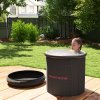 SPORTNOW Outdoor Bath Tub, 300L Portable Cold Water Therapy Tub, Recovery Cold Plunge Pool with Lid, Cover, Carry Bag, for Athletes, Black