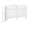 HOMCOM Slatted Radiator Cover Painted Cabinet MDF Lined Grill in White (152L x 19W x 81H cm)