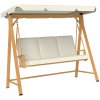 Outsunny 3 Seater Garden Swing Seat with UPF30+ Adjustable Canopy, Swing Chair with Cushion, Outdoor Hammock Bench for Balcony Patio, Beige