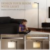 HOMCOM LED Floor Lamp, Stepless Dimmable Reading Standing Lamp with Magnetic Remote Control and 11 Colours Temperature & 11 Brightness Levels, 60 Min Timer for Living Room, Bedroom, Office, Black