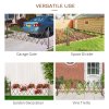 Outsunny Expanding Trellis Fence Freestanding Aluminum Alloy Movable Fence Foldable Garden Screen Panel Pet Safety Fence for Patio Lawn Decoration, 300cm x 103.5 cm, Dark Brown
