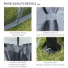 Outsunnym 3 x 3(m) Hardtop Gazebo Canopy with Polycarbonate Roof, Aluminium Frame, Permanent Pavilion Garden Gazebo with Netting and Curtains - Grey
