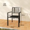 Outsunny Set of 2 Garden Chairs, Stackable Outdoor Chairs with Metal Slatted Seat & Backrest, for Yard, Garden, Black