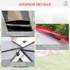 Outsunny 4-6 Man Tunnel Tent with 2 Bedroom, Living Area and Vestibule, Large Camping Tent, 2000mm Waterproof, UV50+, Portable with Bag, for Fishing Hiking Festival, Grey and Red