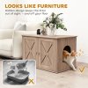 PawHut Cat Litter Box Enclosure, Cats House Litter Box Furniture with Double Doors and Side Entrance, Non-Slip Pads, Indoor Kitty House Hidden Washroom Toilet for Living Room, Walnut Brown