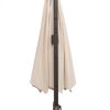 Outsunny 3M Cantilever Parasol, Hanging Garden Umbrella Sun Shade with 360 Rotation, Aluminium Frame, Cross Base, Hand Crank, Beige