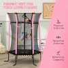 HOMCOM 5.4 FT/ 64 Inch Kids Trampoline With Enclosure Net Mini Indoor Outdoor Trampolines for Child Toddler Age 3-10 Years 