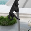 Outsunny 2.7m Cantilever Parasol with Cross Base, Banana Parasol with Crank Handle and 16 Fibreglass Ribs, Round Hanging Patio Umbrella for Outdoor Pool, Garden, Balcony, Grey