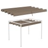 Outsunny Retractable Pergola Roof, Sun Shade Cover, UV30+ Protected Replacement Canopy Fabric for 3 x 2m Pergola Frame, Coffee
