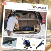 PawHut Pet stroller for Miniature Dogs, Foldable Dog Stroller with Shoulder Strap, 4 Wheels Pet Pram with Storage Bag, Cup Holder, Dark Blue