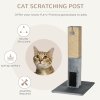 PawHut Cat Tree Scratching Post for Indoor Cats 79cm Jute Scratcher Climber w/ Carpet Base Dangling Toy - Grey