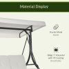 Outsunny 3 Seater Canopy Swing Chair, 2 in 1 Garden Swing Seat Bed, with Adjustable Canopy and Metal Frame, Cream White