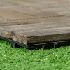 Outsunny 27 Pcs Wooden Interlocking Decking Tiles, Outdoor Flooring Tiles for Patio, Balcony, Terrace, Hot Tub, 30 x 30 cm per Piece, 2.5m² per Pack, Charcoal Grey