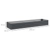 Outsunny Galvanised Raised Bed for Garden, Rectangular Outdoor Elevated Planter Box with Safety Edging and Open Bottom for Growing Flowers, Herbs and Vegetables, 240 x 60 cm, Grey