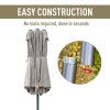 Outsunny 4.6m Garden Parasol Double-Sided Sun Umbrella Patio Market Shelter Canopy Shade Outdoor with Cross Base - Khaki