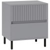 HOMCOM Bedside Table, Side Table with 2 Drawers, Bedside Cabinet with Storage and Steel Legs for Bedroom, Living Room, Grey