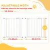 PawHut Dog Gate Stair Gate Pressure Fit Pets Barrier Auto Close for Doorway Hallway, 74-87cm Wide Adjustable, White