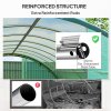 Outsunny 4 x 3(m) Walk-in Polytunnel Greenhouse with Upgraded Structure, 2 Hinged Doors, 8 Mesh Windows, Tunnel Warm House Tent with UV-resistant PE Cover, Green