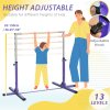 HOMCOM Height Adjustable Gymnastics Horizontal Bar For Kids Home Gym Training Children Junior Kip High Bar Fitness, Purple