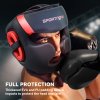 SPORTNOW Boxing Headguard, Boxing Headgear Helmet with Adjustable Strap for Full Face Protection for Kickboxing, Sparring, Martial Arts, Karate, Taekwondo, Red/Black