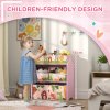 AIYAPLAY Kids Storage Unit, 3-Tier Toy Organiser Shelf with 6 Removable Storage Boxes, for Playroom, Bedroom, Children's Room, Nursery, Pink