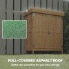 Outsunny Small Shed, Wooden Garden Shed with Openable Hinged Roof and Removable Shelf, Outdoor Tool Storage Cabinet Chest with Double Doors, 74 x 43 x 88 cm, Natural Wood Finish
