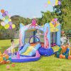 Outsunny 3 in 1 Kids Bouncy Castle with Slide and Pool Trampoline, Inflatable Water Park with Blower for Kids Age 3-8 Octopus Design 3.6 x 1.75 x 1.8m