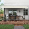 Outsunny 3 x 4m Pergola, Lean to Garden Gazebo with UV-Resistant Canopy and Metal Frame, Outdoor Sun Shade Shelter for Porch, Patio, Deck, Cream White