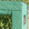 Outsunny Tomato Greenhouse with Reinforced PE Cover, Walk-in Garden Growhouse with Large Roll-up Door and 2 Mesh Windows, Portable Indoor Outdoor Green House, 196L x 77W x 178Hcm, Green