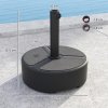 Outsunny Round Garden Parasol Base, Garden Umbrella Stand Heavy Duty Parasol Base, Filled Up to 20kg with Stand or 18kg with Water for 38, 48 mm Poles, Black