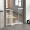 PawHut Dog Gate Stair Gate Pressure Fit Pets Barrier Auto Close for Doorway Hallway, 74-100cm Wide Adjustable, White