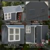 Outsunny 7 x 6 ft Garden Shed, Metal Shed with Single Door, Window and Air Vents, Galvanised Outdoor Lockable Tool Storage House, Dark Grey
