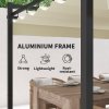 Outsunny 3 x 3(m) Pergola with Retractable Roof Canopy, Aluminium Frame Garden Gazebo Outdoor Sun Shade Shelter for Grill, Patio, Deck, Khaki