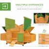 PawHut Wooden Chicken Coop, Poultry Cage with Nesting Boxes, Tray, Hen House for 2-4 Chickens, Yellow