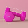 SPORTNOW Set of 2 Hex Dumbbells, Neoprene Weights Pair with Non-Slip Grip, Home Gym Fitness Training Equipment, 2 x 3kg, Pink
