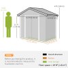 Outsunny 6.5ft x 3.5ft Garden Storage Shed, Large Metal Shed for Outdoor Storage with Double Sliding Doors and 4 Vents, Green