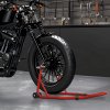 HOMCOM Front Motorcycle Paddock Stand Motorbike Stand with Anti-Slip Mat, U-Shaped and L-Shaped Adapters, 200 kg Capacity, for 18