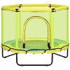 ZONEKIZ Kids Trampoline for Toddlers with Enclosure Safety Net, 4.6FT Hexageon Outdoor Indoor Jumper for Children 1-6 Years Old, Yellow