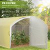 Outsunny 4 x 3 x 2m Polytunnel Greenhouse with Hinged Door, Walk-in Grow House Tent with UV-resistant PE Cover, Galvanised Steel Frame, Clamps, White